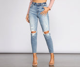 Tobi Super High Waist Destructed Mom Jeans Sai Feel